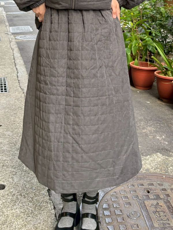 格子車縫鋪棉套裝 