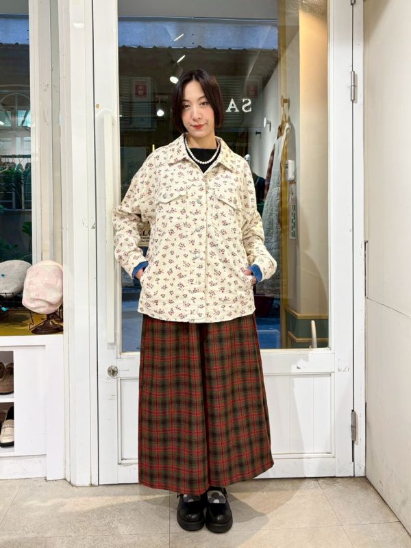 小碎花金屬釦燈芯絨外套 