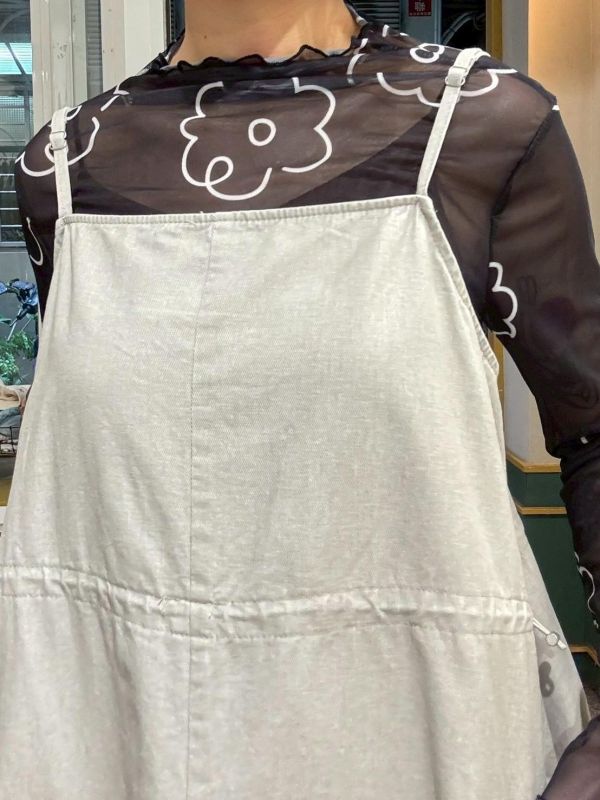 工裝卡其布立體大口袋吊帶背心裙 