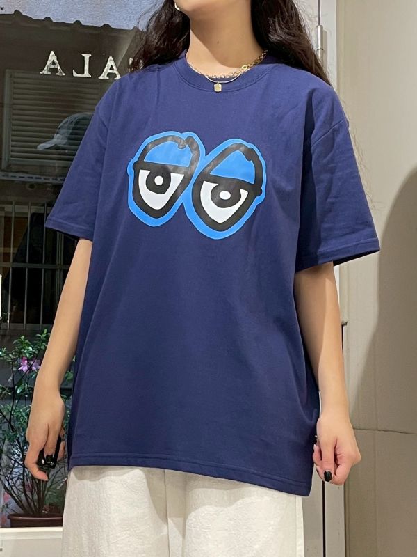 累累眼睛塗鴉深藍色寬鬆TEE 