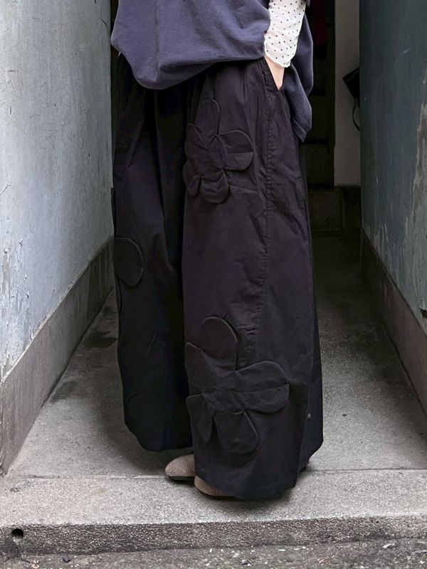 立體大花花澎澎氣球寬褲 