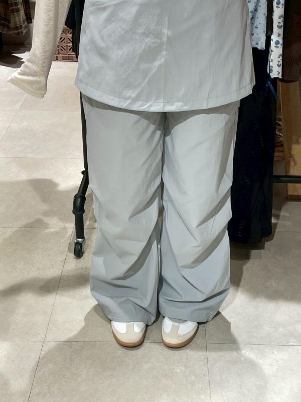 刷刷布打折造型抽繩下擺長褲+裙廉 