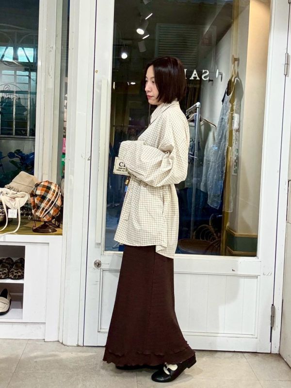 格子男友襯衫附綁帶 