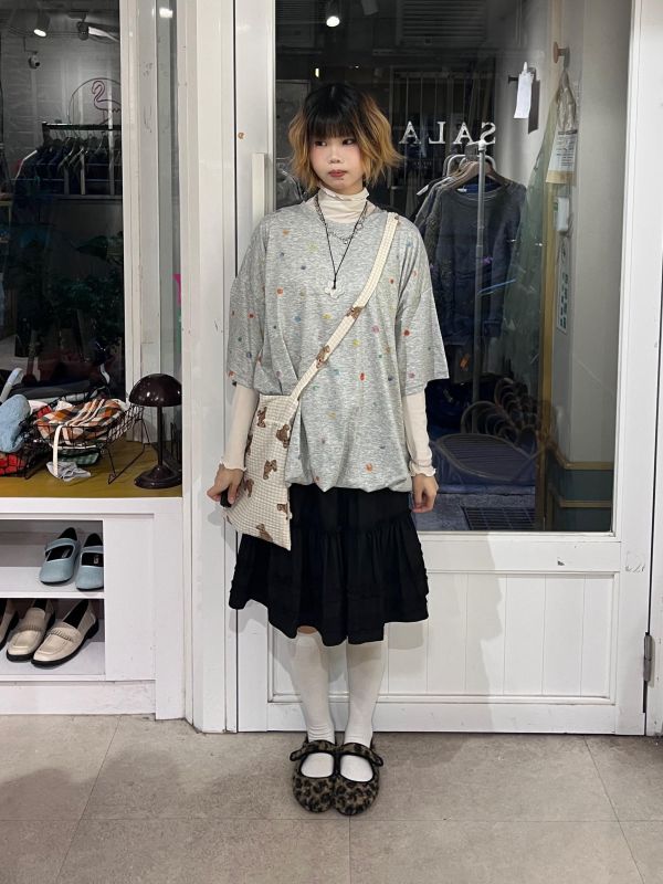 水彩圓點澎澎氣球短袖上衣 