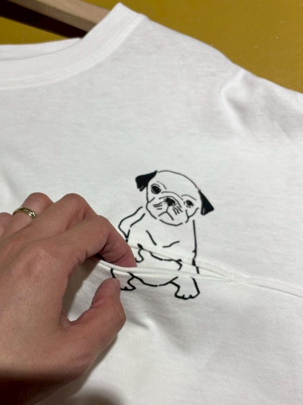 前後巴哥犬在口袋狗狗長tee 