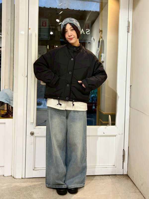 鋪棉翻蓋口袋短板外套 