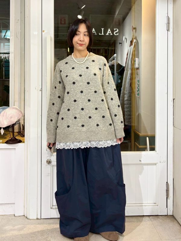 伸縮腰抽繩大口袋繭型寬褲 