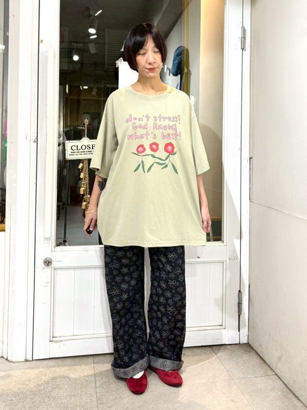 微笑花朵tee 