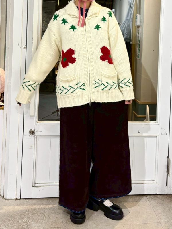 鬆緊腰下擺縫線燈芯絨褲九分寬褲 