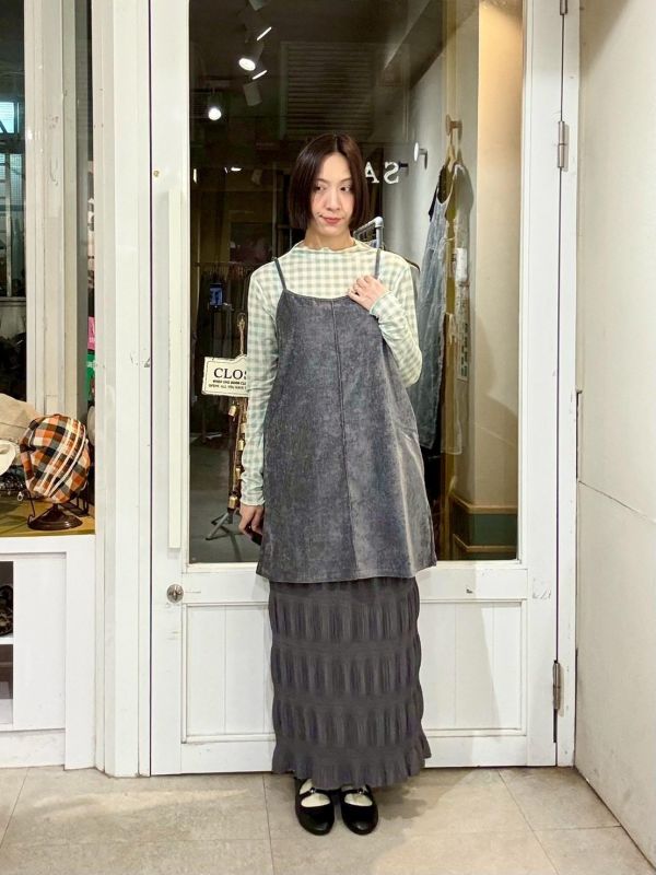 絨布吊帶背心洋裝 