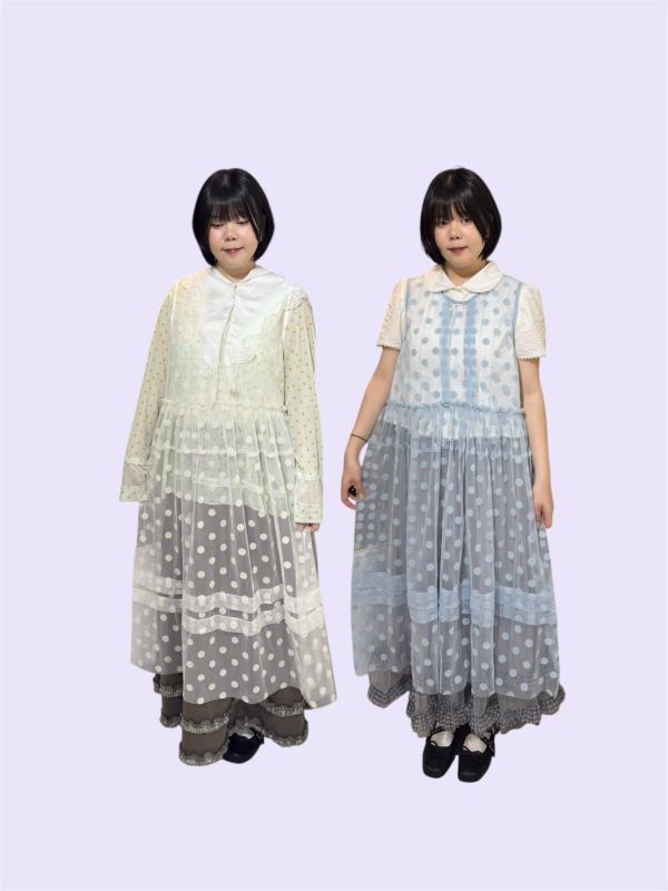 立體絨波點紗罩衫 