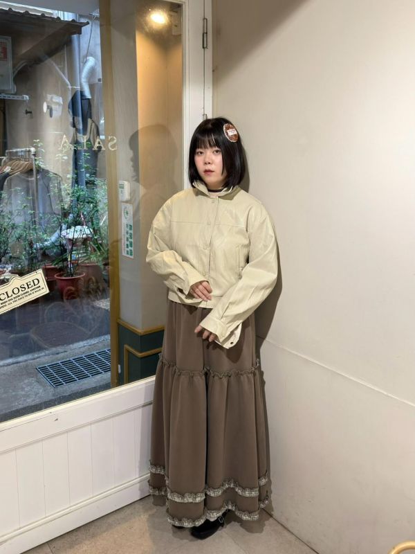 立領排釦短板皮外套 