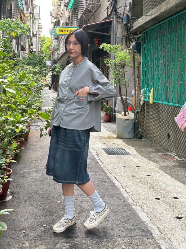 日系車縫線工裝外套 