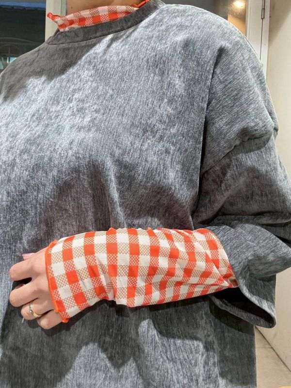 素色絨布落肩短袖Tee 