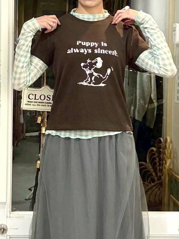 立體項鍊小狗tee 