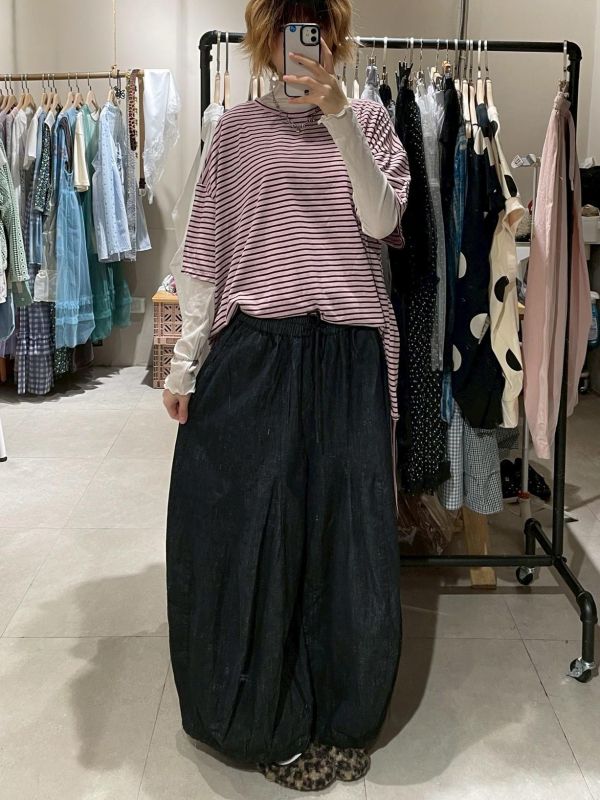 牛仔澎澎花苞氣球褲 