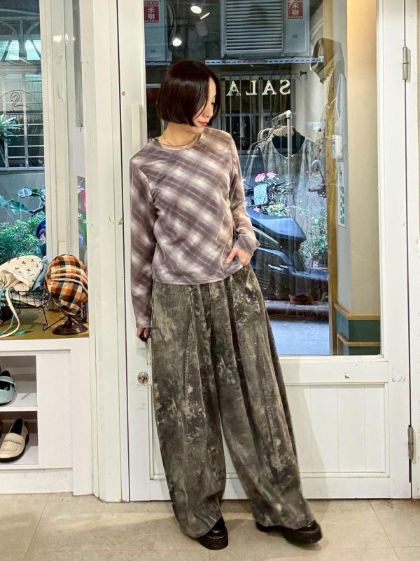 雙層紗格紋上衣 