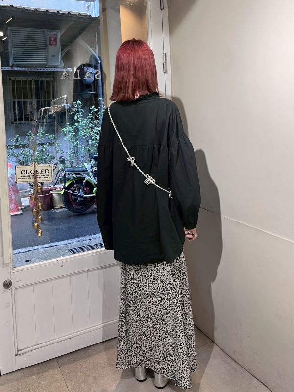側拉鍊豹紋魚尾裙 