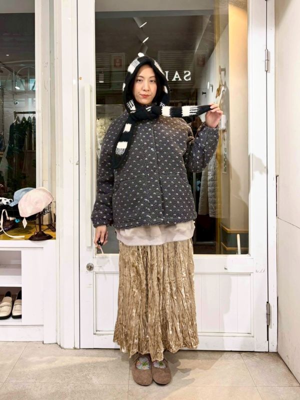 絨毛白點灰外套 