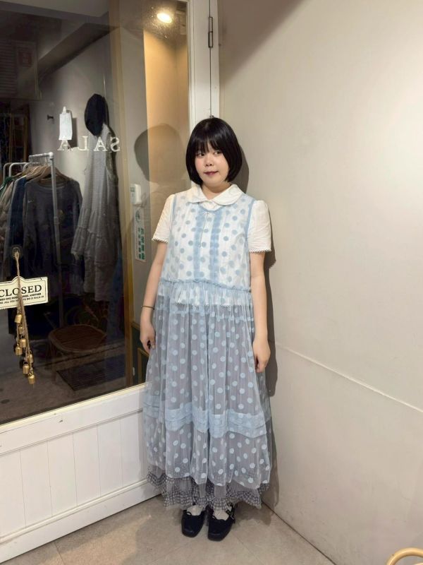 立體絨波點紗罩衫 