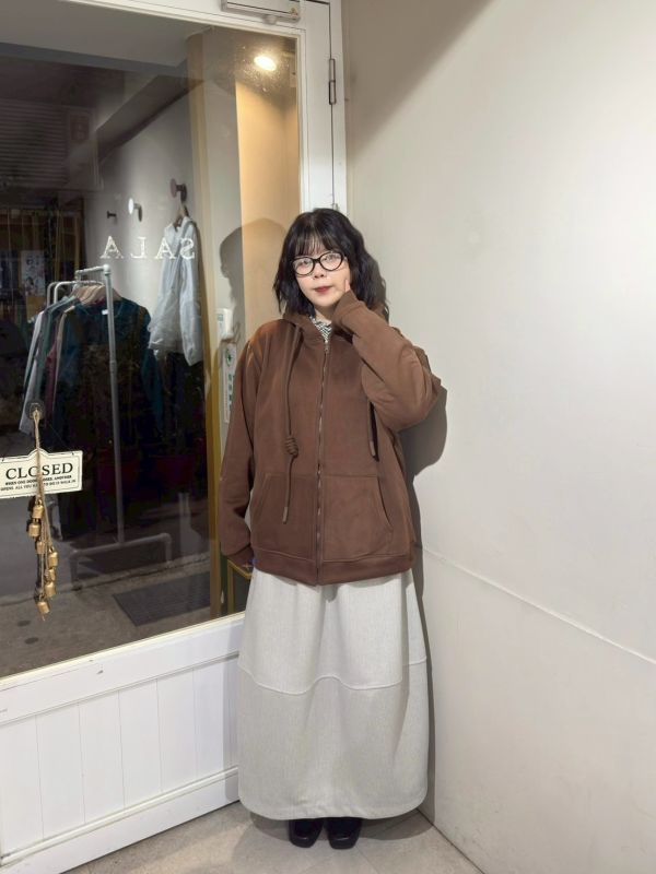 內加絨連帽抽繩棉外套 