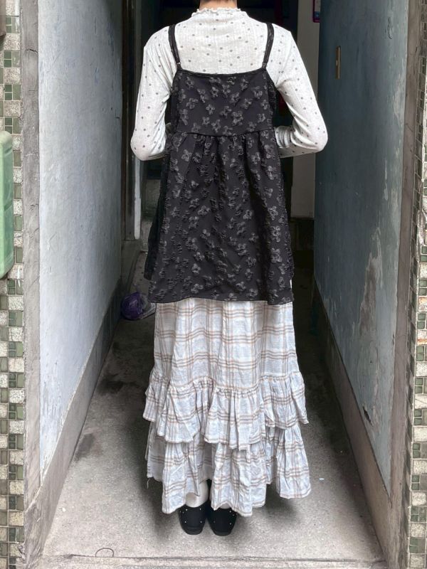 綁帶立體花花可調節吊帶背心 