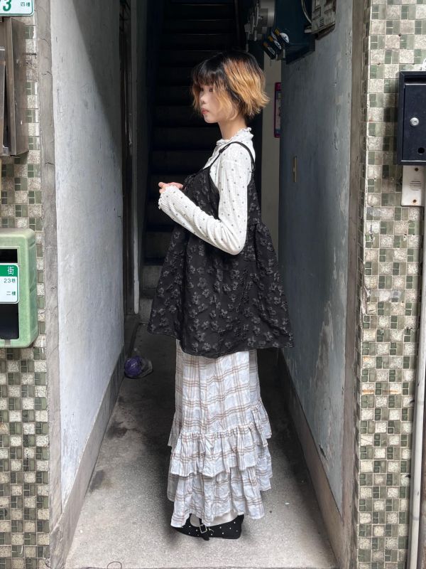 綁帶立體花花可調節吊帶背心 