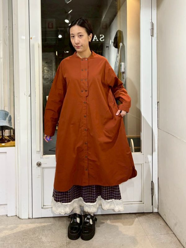 長版雙排扣襯衫洋裝 