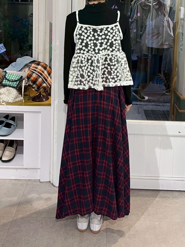 綁帶滿版刺繡小花可調節吊帶背心 