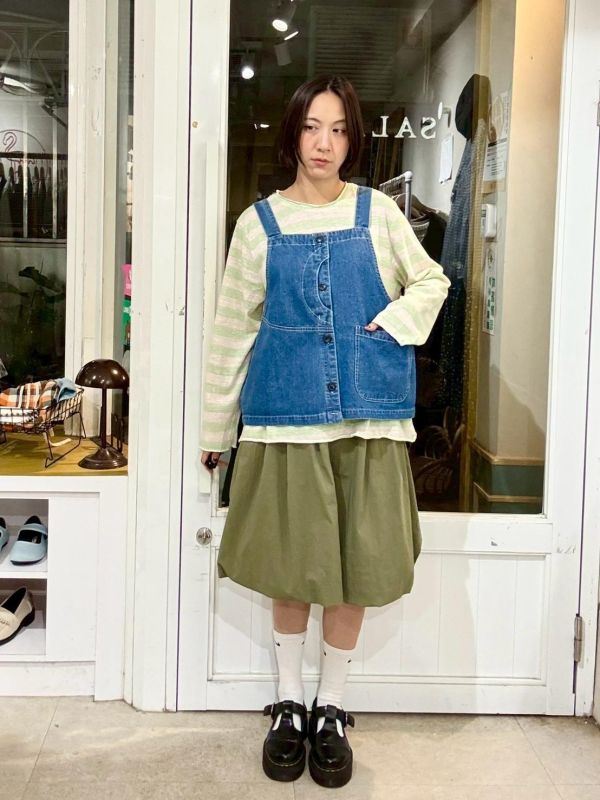 設計感白車線工裝牛仔背心 