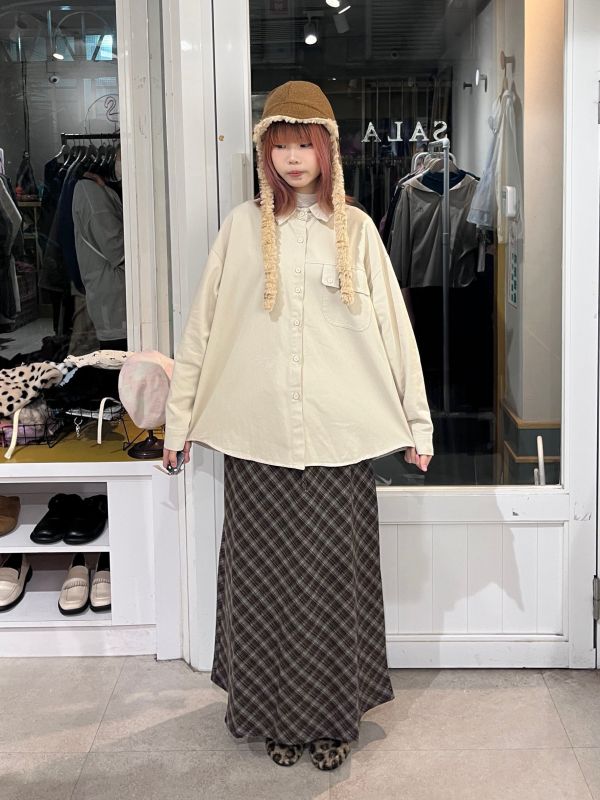 翻領排扣口袋襯衫 