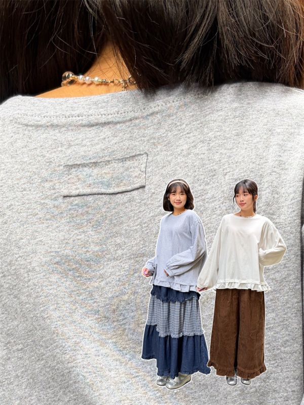 荷葉邊下擺休閒上衣 