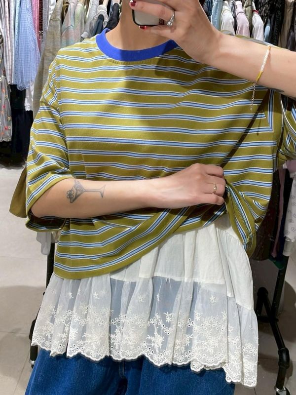 蕾絲拼接白背心 