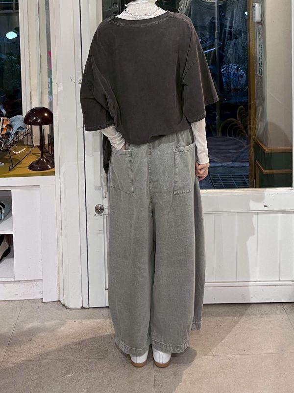 水洗牛仔錐形長褲 