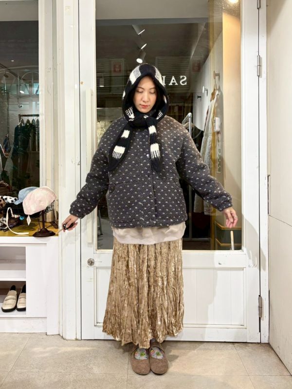 絨毛白點灰外套 