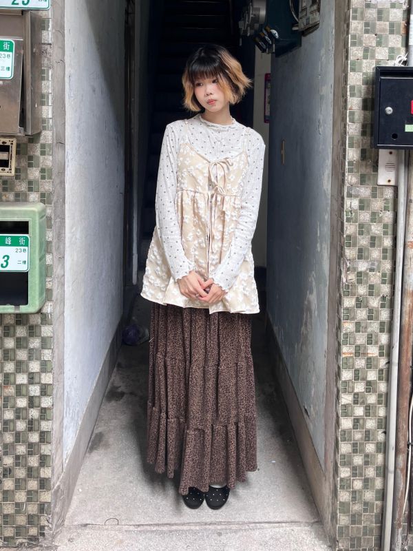 綁帶立體花花可調節吊帶背心 