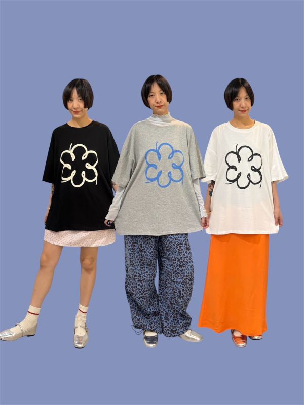 塗鴉手繪花tee 