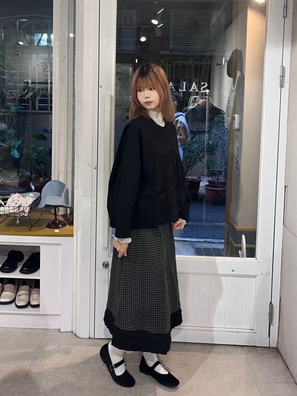 短版圓領工裝雙層口袋外套 