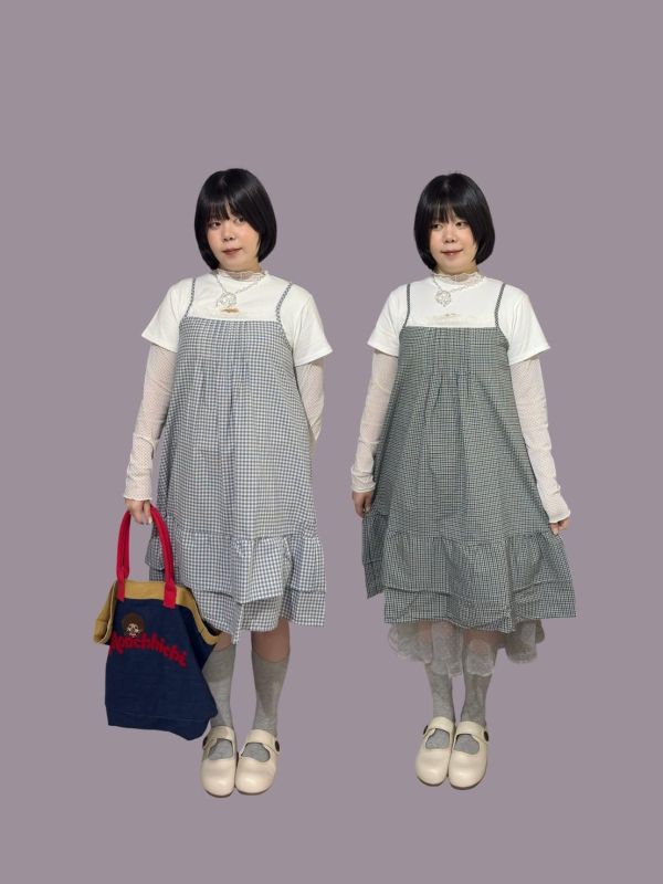 蕾絲拼接打摺雙層蛋糕下擺吊帶背心 