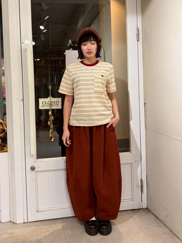 橫紋胸前口袋小圖標針織上衣 