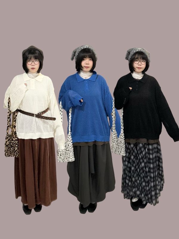 網狀洞洞長袖上衣 