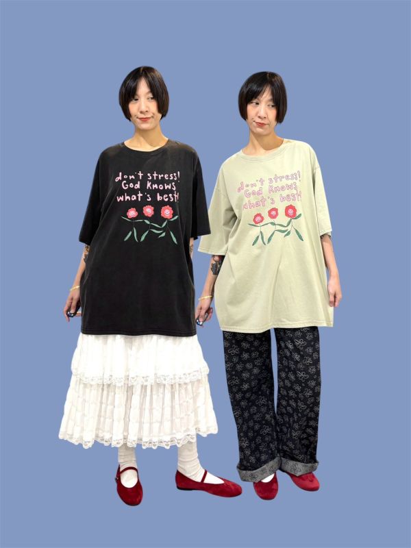 微笑花朵tee 