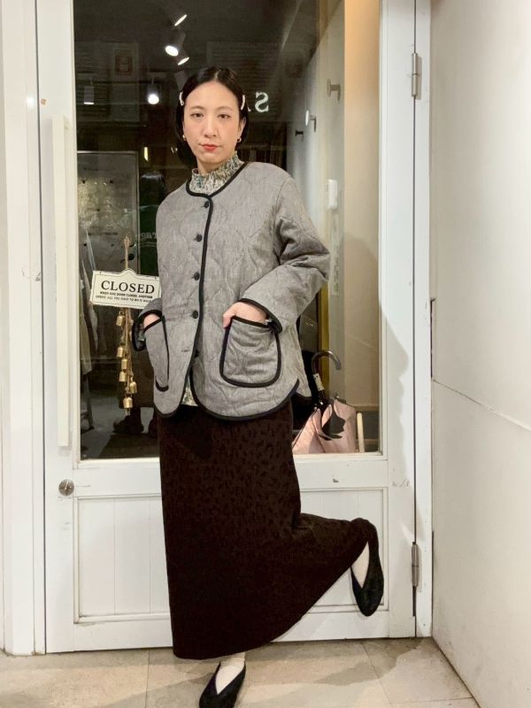 伸縮腰後開衩豹紋裙 