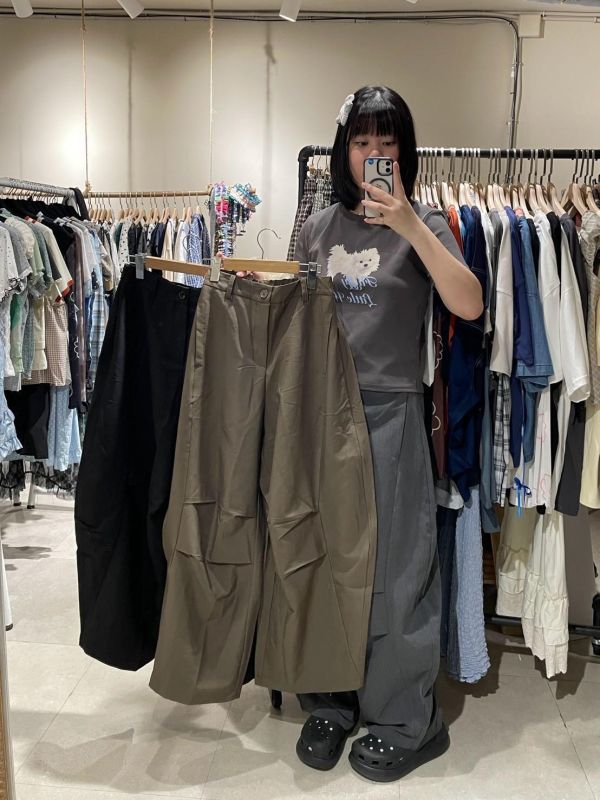 打摺繭型西裝九分褲 