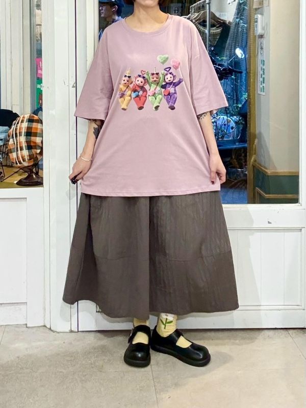 刷刷布直紋立體剪裁裙 