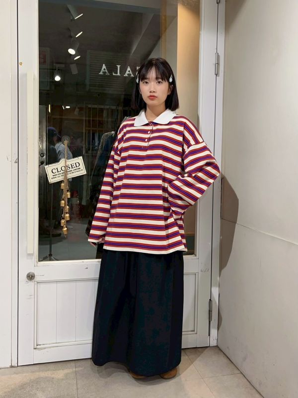 橫條紋oversized 休閒上衣 