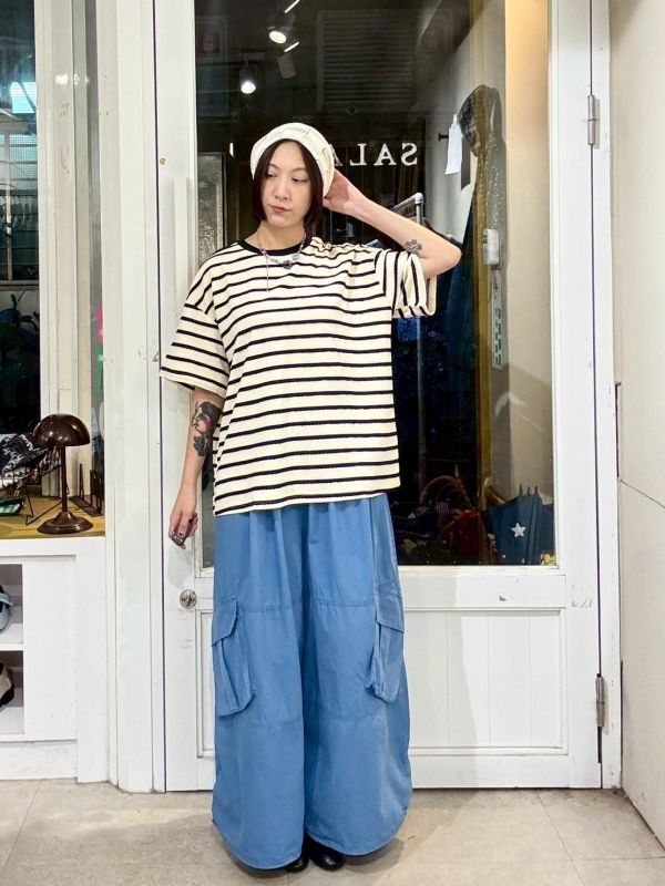 立體條紋滾邊撞色Tee 