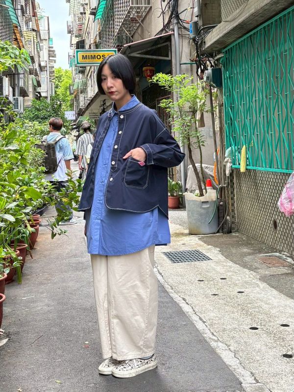 抽繩工裝九分褲 