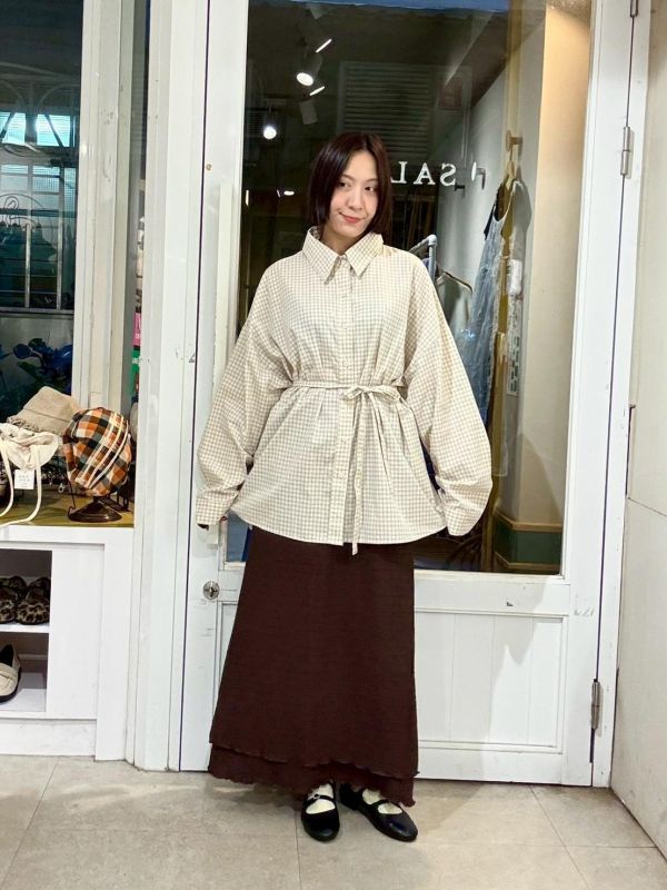 格子男友襯衫附綁帶 