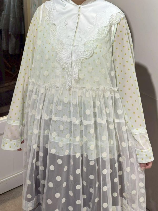 立體絨波點紗罩衫 